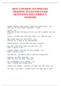 PEST CONTROL TECHNICIAN TRAINING TEXAS WDI EXAM QUESTIONS AND CORRECT ANSWERS
