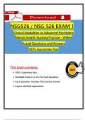 Wilkes NSG 526 Exam 1 Clinical Modalities Adv&period; Psych &lpar;Latest 2025 &sol; 2026&rpar; Qs and Ans with Explanation&comma; Pass with Confidence