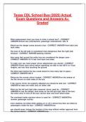 Texas CDL School Bus &lpar;2025&rpar; Actual Exam Questions and Answers A&plus; Graded&period;
