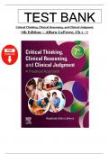 Test Bank - Critical Thinking Clinical Reasoning and Clinical Judgment - 7th Edition - Alfaro-LeFevre