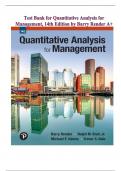 Quantitative Analysis for Management &ndash; 14th Edition &vert; Barry Render&comma; Ralph M&period; Stair Jr&period;&comma; Michael E&period; Hanna&comma; Trevor S&period; Hale &vert; Complete Test Bank