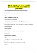 BHCM DNA STRUCTURE EXAM 5 QUESTIONS AND 100&percnt; VERIFIED ANSWERS&excl;&excl;