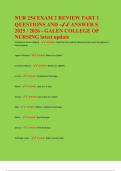 &OpenCurlyDoubleQuote;NUR 254 Exam 2 Review &vert; Galen College of Nursing &vert; 100&percnt; Verified Postpartum Questions & Correct Answers &vert; Updated 2025&sol;2026&rdquo;