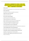 EROSION&comma; SEDIMENTATION AND SOIL MANAGEMENT EXAM QUESTIONS AND 100&percnt; VERIFIED ANSWERS&excl;&excl;