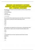 EROSION AND SEDIMENT CONTROL CERTIFICATION EXAM QUESTIONS AND 100&percnt; VERIFIED ANSWERS&excl;&excl;