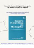 Naturalistic Decision Making and Macrocognition Jan Maarten Schraagen - Digital Download