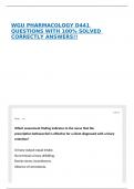 WGU PHARMACOLOGY D441 QUESTIONS WITH 100&percnt; SOLVED CORRECTLY ANSWERS&excl;&excl;