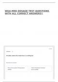 WGU-MED DOSAGE TEST QUESTIONS WITH ALL CORRECT ANSWERS&excl;&excl;