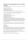 NCLEX Practice Questions Exam 1-Already Verified&period;
