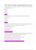 APEA- EENT Assessment Complete Questions and Answers