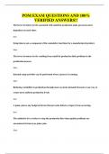 POM EXAM QUESTIONS AND 100&percnt; VERIFIED ANSWERS&excl;&excl;