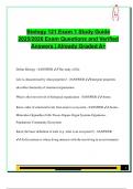 Biology 121 &ndash; Exam 1 Study Guide &lpar;100&percnt; Verified Answers&comma; 100&plus; Concepts&rpar; &vert; 2025&sol;2026 Master Review&colon; Life Properties&comma; Cells&comma; Evolution&comma; Speciation & Origins