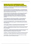 ARIZONA REAL ESTATE COMPREHENSIVE EXAMS 2025&sol;2026 QUESTIONS AND ANSWERS GUARANTEE A&plus;