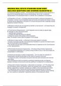ARIZONA REAL ESTATE STANDARD EXAM SHEET 2025&sol;2026 QUESTIONS AND ANSWERS GUARANTEE A&plus;