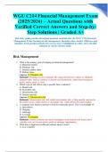 WGU C214 Financial Management Exam &lpar;2025&sol;2026&rpar; &ndash; Actual Questions with Verified Correct Answers and Step-by-Step Solutions &vert; Graded A&plus;