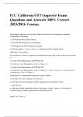 ICC California UST Inspector Exam Questions and Answers 100&percnt; Correct 2025&sol;2026 Version&period;