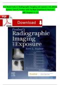 Test Bank &ndash;Fauber&rsquo;s Radiographic Imaging And Exposure 7th Edition Author&colon;Terri L&period; Fauber With Verified Questions & Answers All Chapters&lbrace;1-10&rcub; 100&percnt; Complete A&plus; Grade Latest Edition