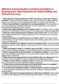 Effective Communication and Documentation in Nursing Care Best Practices for Patient Safety and Clinical Accuracy&period;pdf
