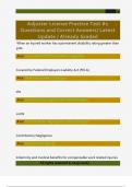 Adjuster License Practice Test &num;1  Questions and Correct Answers&sol; Latest  Update &sol; Already Graded