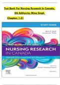 Test Bank For Nursing Research In Canada&comma; 5th Edition by Mina Singh Chapters 1-21
