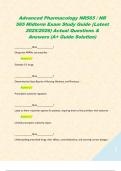 Advanced Pharmacology NR565 &sol; NR 565 Midterm Exam Study Guide &lpar;Latest 2025&sol;2026&rpar; Actual Questions & Answers &lpar;A&plus; Guide Solution&rpar; 