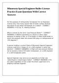 Minnesota Special Engineer Boiler License Practice Exam Questions With Correct Answers
