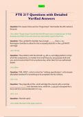 FTE 217 Questions with Detailed  Verified Answers 