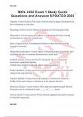 BIOL 2402 Exam 1 Study Guide Questions and Answers UPDATED 2025