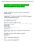 LONDON DRUGS EXAM QUESTIONS WITH COMPLETE SOLUTIONS