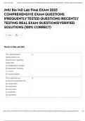 JMU Bio 140 Lab Final EXAM 2025 COMPREHENSIVE EXAM QUESTIONS &vert;FREQUENTLY TESTED QUESTIONS &vert;RECENTLY TESTING REAL EXAM QUESTIONS&vert;VERIFIED SOLUTIONS &lpar;100&percnt; CORRECT&rpar;