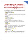 HESI RN Exit Exam Full Bundle &ndash; Questions with Highlighted Answers and Expert Rationales &lpar;2025&sol;2026&rpar; &vert; A&plus; Grade
