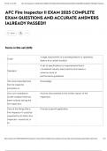 AFC Fire Inspector II EXAM 2025 COMPLETE EXAM QUESTIONS AND ACCURATE ANSWERS &vert;ALREADY PASSED&excl;&excl;