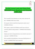 FLORIDA FUNERAL LAW EXAM PACKAGE DEAL QUESTIONS AND VERIFIED DETAILED ANSWERS | 100% GUARANTEED PASS | ALREADY GRADED A+