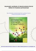 Asymmetric synthesis of natural products 2nd ed Edition Ari Koskinen - PDF Download