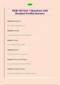HCB 102 Unit 1 Questions with  Detailed Verified Answers 