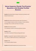 Home Inspector Florida Test Practice  Questions with Detailed Verified  Answers