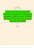 WGU C211 Pre-Assessment  and Objective Assessment Prep Bundle - C211 Global Economics for Managers Questions with Correct Verified Answers&sol; C211 Exam Review 2025-2026