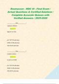 Rasmussen - MDC III - Final Exam &sol; Actual Questions & Certified Solutions &sol; Complete Accurate Quizzes with Verified Answers &sol; 2025-2026