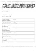 Practice Exam &num;11 - California Cosmetology State Board EXAM 2025 COMPLETE EXAM QUESTIONS AND ACCURATE ANSWERS &vert;ALREADY PASSED&excl;&excl;