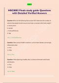 HSC0003 Finals study guide Questions  with Detailed Verified Answers