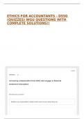ETHICS FOR ACCOUNTANTS - D550 &lpar;QUIZZES&rpar; WGU QUESTIONS WITH COMPLETE SOLUTIONS&excl;&excl;