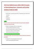 Bundle for NUR 210&sol; NUR210 &lpar;Latest 2024&sol;2025&rpar; Principles of Pharmacology Exam &vert; Questions and Verified Answers &vert; Grade A &vert; Galen