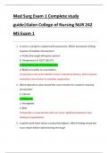 Med Surg Exam 1 Complete study  guide&vert;Galen College of Nursing NUR 242  MS Exam 1