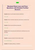 Maryland State Laws and Fines  Questions with Detailed Verified  Answers