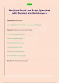 Maryland State Law Exam Questions  with Detailed Verified Answers 