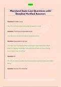 Maryland State Laws and Fines Questions with Detailed Verified Answers