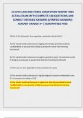 CA LPCC LAW AND ETHICS EXAM STUDY NEWEST 2025  ACTUAL EXAM WITH COMPLETE 100 QUESTIONS AND  CORRECT DETAILED ANSWERS &lpar;VERIFIED ANSWERS&rpar;  ALREADY GRADED A&plus; &vert; GUARANTEED PASS 