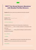 MOT Test Actual Answers Questions  with Detailed Verified Answers
