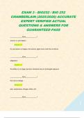 EXAM 3 - BIO252 &sol; BIO 252 CHAMBERLAIN &lpar;2025&sol;2026&rpar; ACCURATE EXPERT VERIFIED ACTUAL QUESTIONS & ANSWERS FOR GUARANTEED PASS  