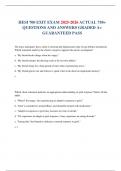 HESI 700 EXIT EXAM 2025-2026 ACTUAL 750&plus; QUESTIONS AND ANSWERS GRADED A&plus; GUARANTEED PASS